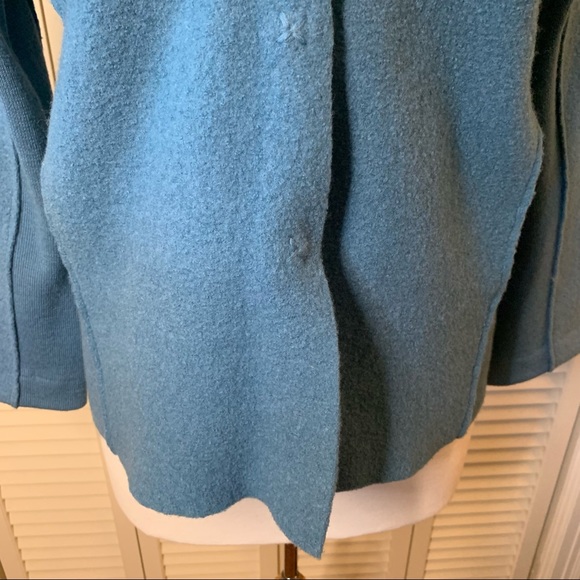 Eileen Fisher blue snap front button jacket - Picture 4 of 13